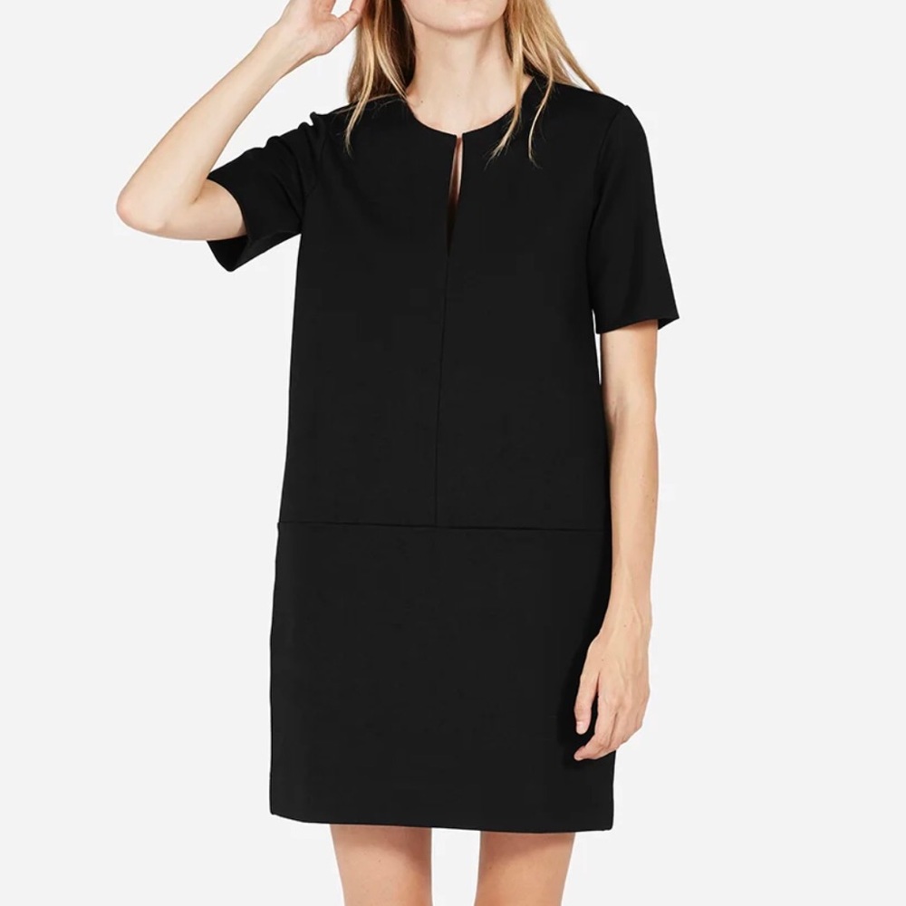 Everlane ⢠XS ⢠The Ponte Short Sleeve Dress Black